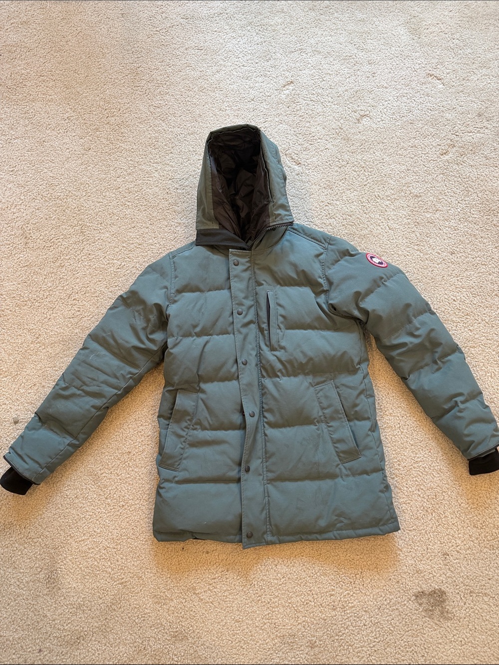 Canada Goose Men's Hooded Puffer Jacket in Slate Green